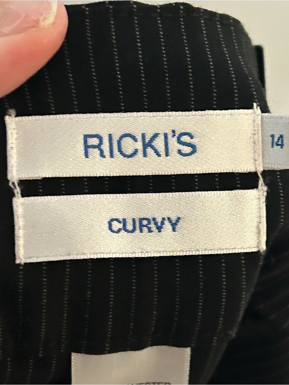 NWT Ricki’s Curvy Fit Black Pinstripe Bootcut Dress Pants 14 Long - Picture 9 of 9